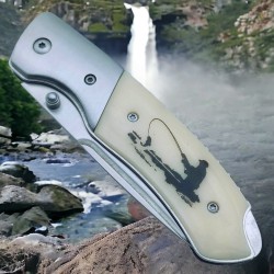 Couteau Albainox de pêcheur Deluxe 20 cm manche ABS décoré