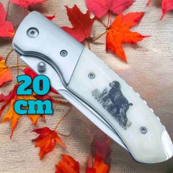 Couteau Albainox chien chasse Deluxe 20 cm manche ABS décoré