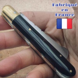 Couteau greffoir Fils du vent résine noire lame acier carbone