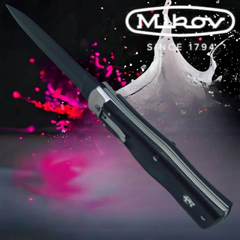 Couteau Mikov Predator ABS noir lame acier noire