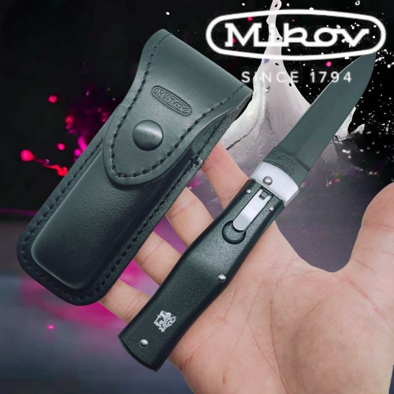 Couteau Mikov Predator ABS noir lame acier noire