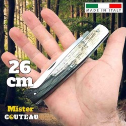 Couteau italien Pattada 26 cm corne antique par Fraraccio