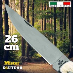 Couteau italien Pattada 26 cm corne antique par Fraraccio