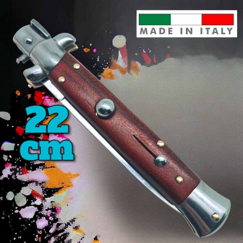 Couteau automatique italien cran d’arrêt bois exotique 22 cm