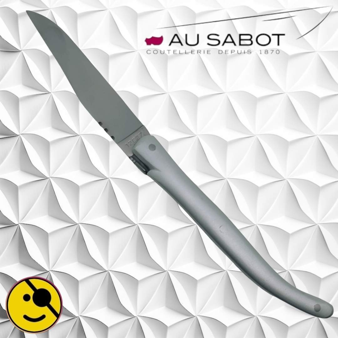Couteau Laguiole Au Sabot plein manche aluminium brossé