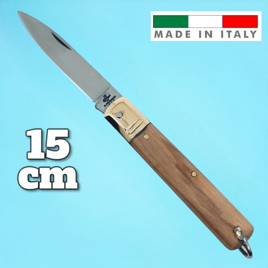 Couteau coltelli Fraraccio PCF Sfilato olivier mitre laiton Italie 15 cm