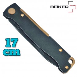 Couteau Boker Plus Atlas Black Stonewash Brass 17 cm