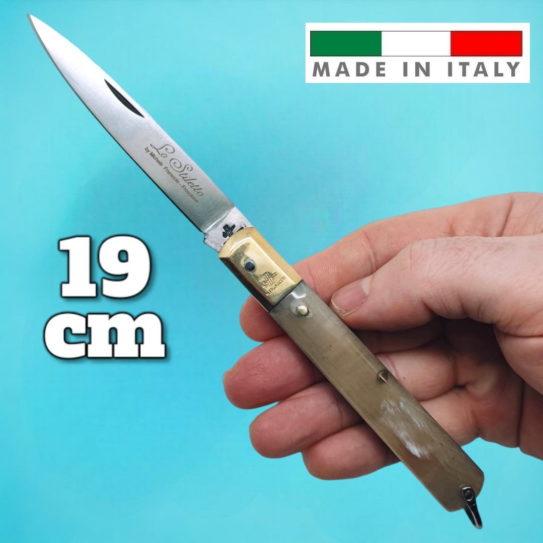 Couteau coltelli Fraraccio PCF Stiletto corne mitre laiton 19 cm