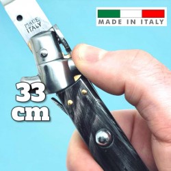 Couteau automatique Stiletto italien cran d'arret corne 33 cm
