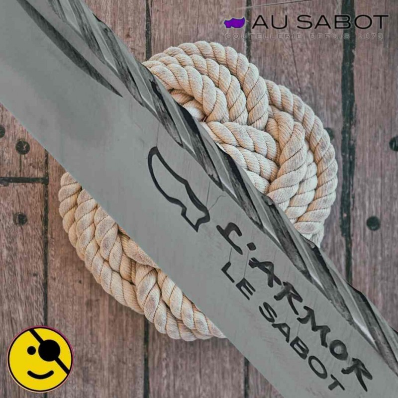 Couteau pliant l'Armor London Au Sabot guillochage cordage teck