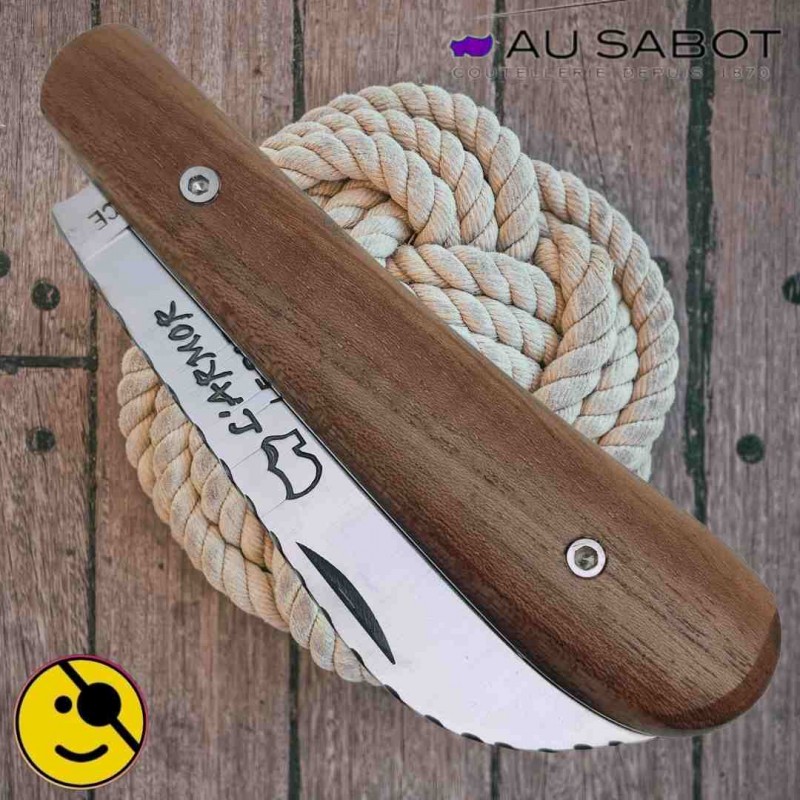 Couteau pliant l'Armor London Au Sabot guillochage cordage teck