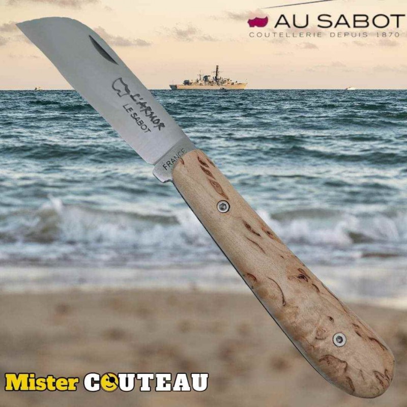 Couteau pliant l'Armor prestige London Au Sabot guillochage cordage bouleau de Finlande