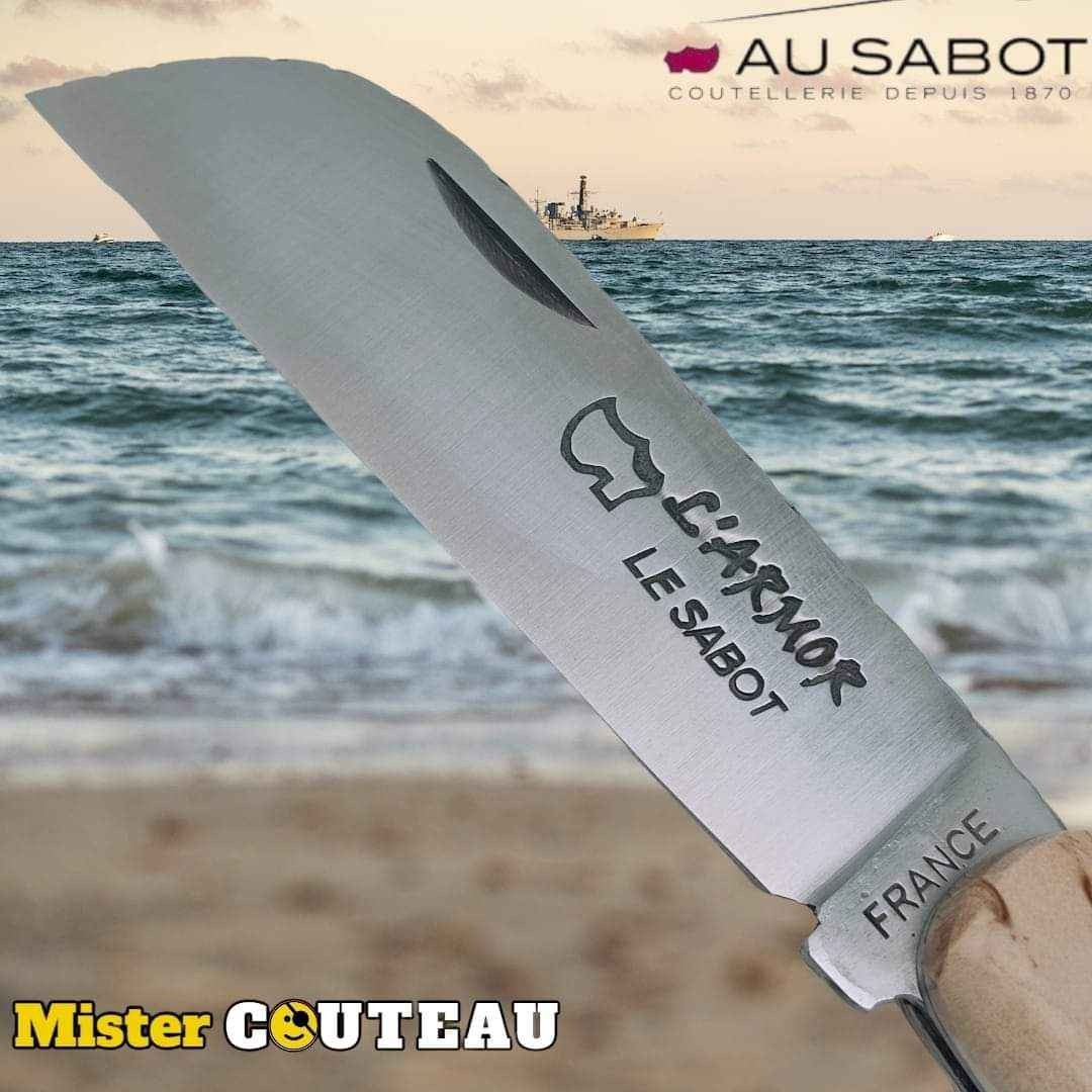 Couteau pliant l'Armor prestige London Au Sabot guillochage cordage bouleau de Finlande