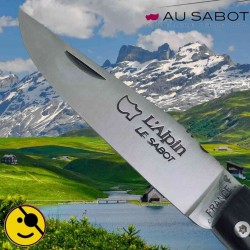 Couteau pliant Au Sabot l'Alpin esprit chalet piquetage flocon neige ébène