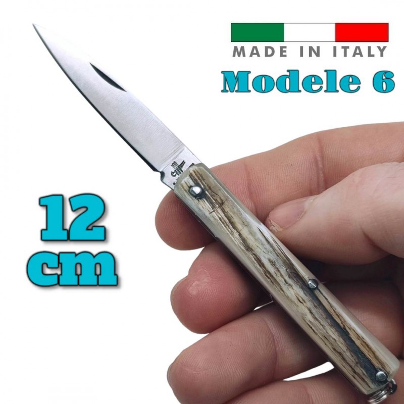 Couteau Fraraccio PCF Sfilato mini corne antique plein manche 12 cm modele 6