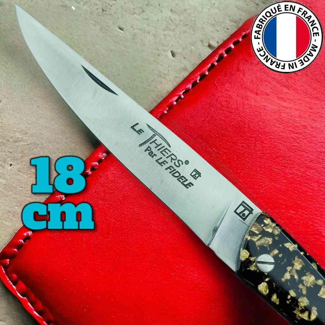 Couteau pliant Thiers par Le Fidèle feuille d'or 18 cm