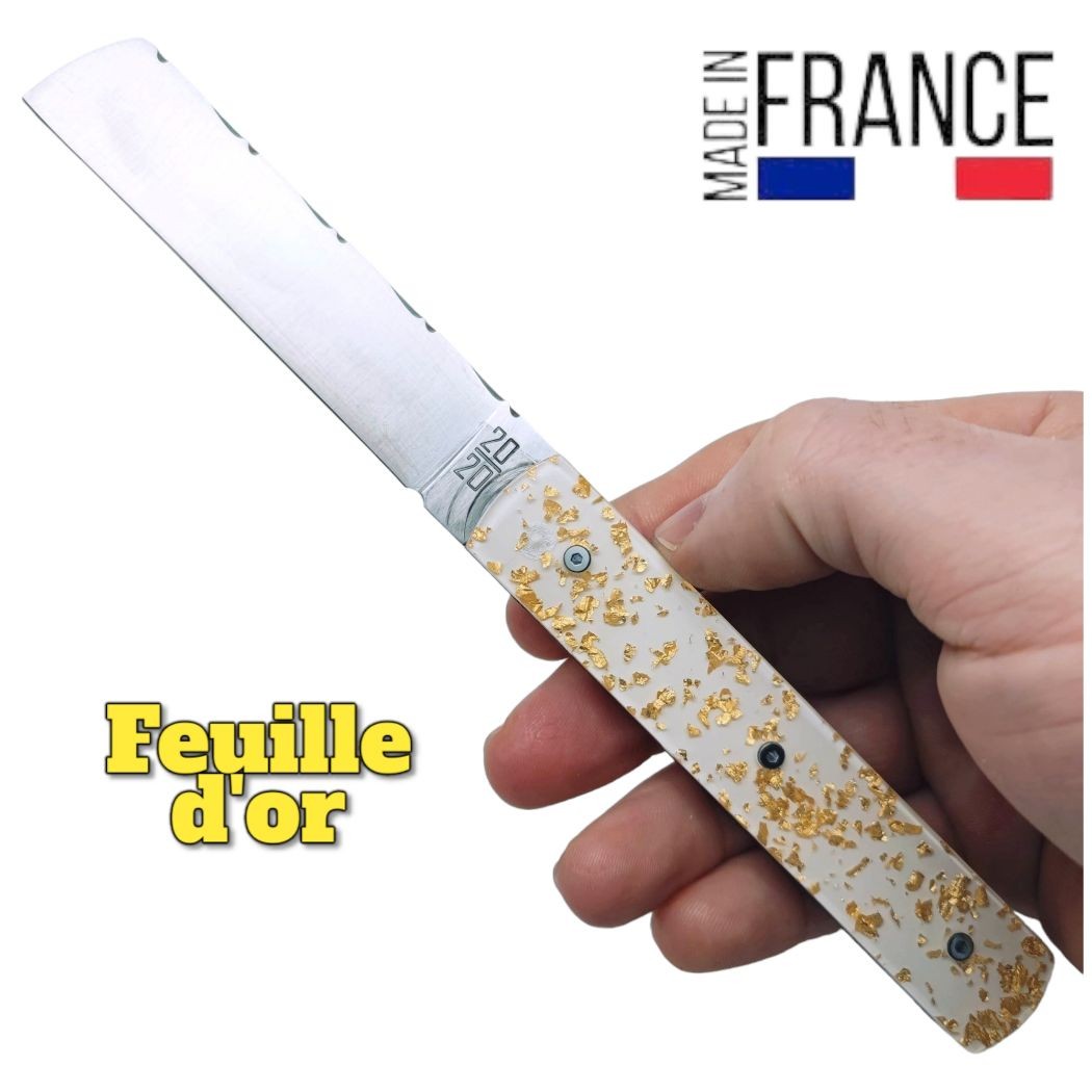 Couteau  20/20 Le Fidèle feuille d'or full guillochage 20cm