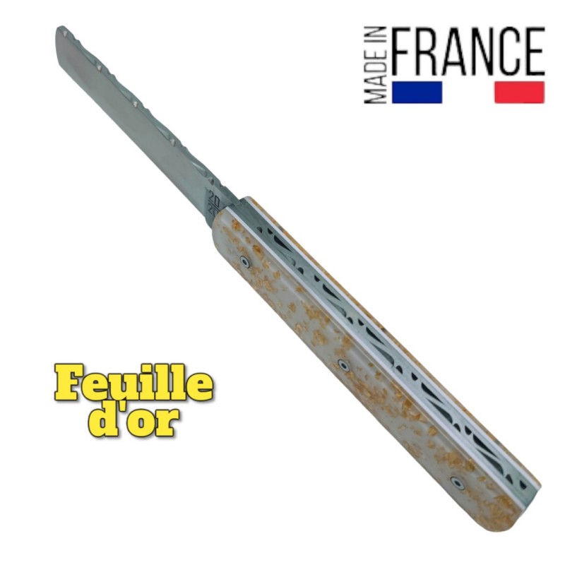 Couteau  20/20 Le Fidèle feuille d'or full guillochage 20cm
