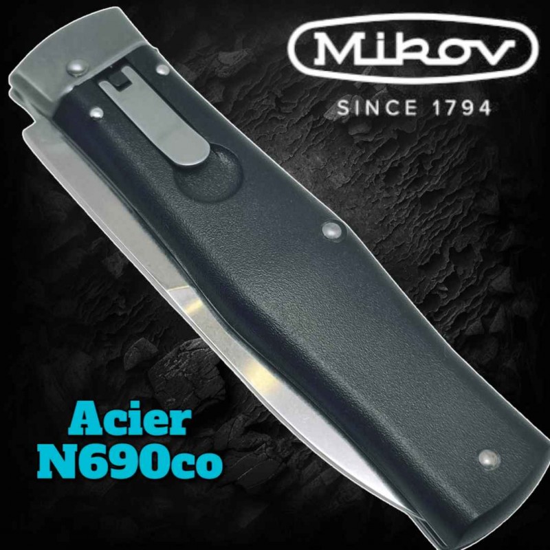 Couteau automatique Mikov Predator acier N690 cobalt