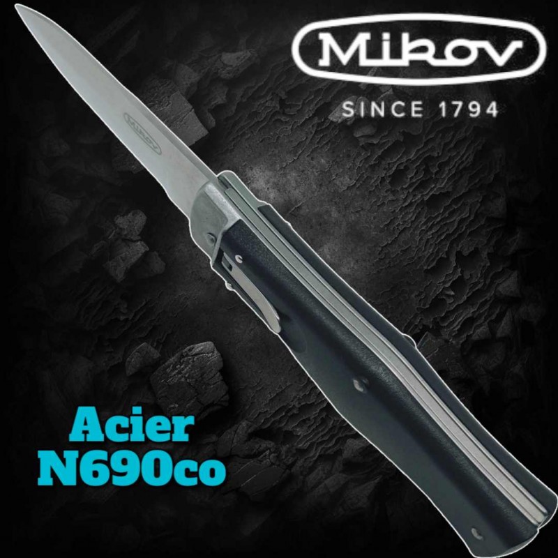 Couteau automatique Mikov Predator acier N690 cobalt