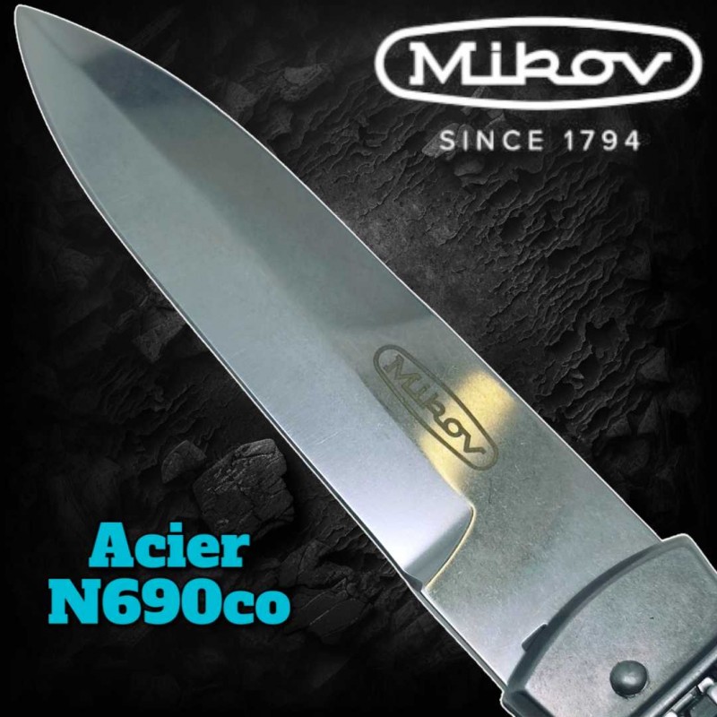 Couteau automatique Mikov Predator acier N690 cobalt