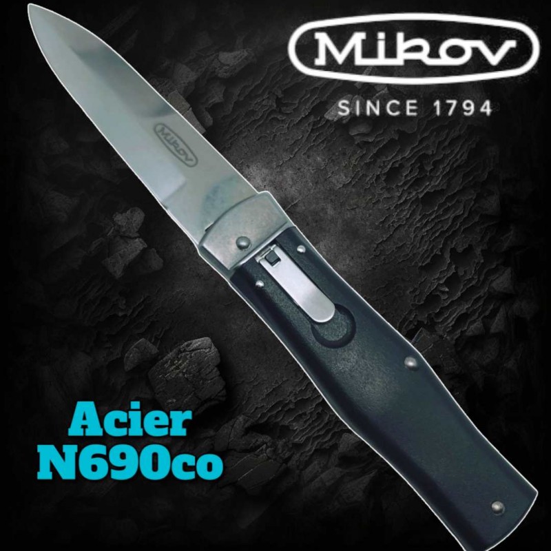 Couteau automatique Mikov Predator acier N690 cobalt