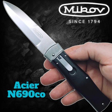 Couteau automatique Mikov Predator acier N690 cobalt