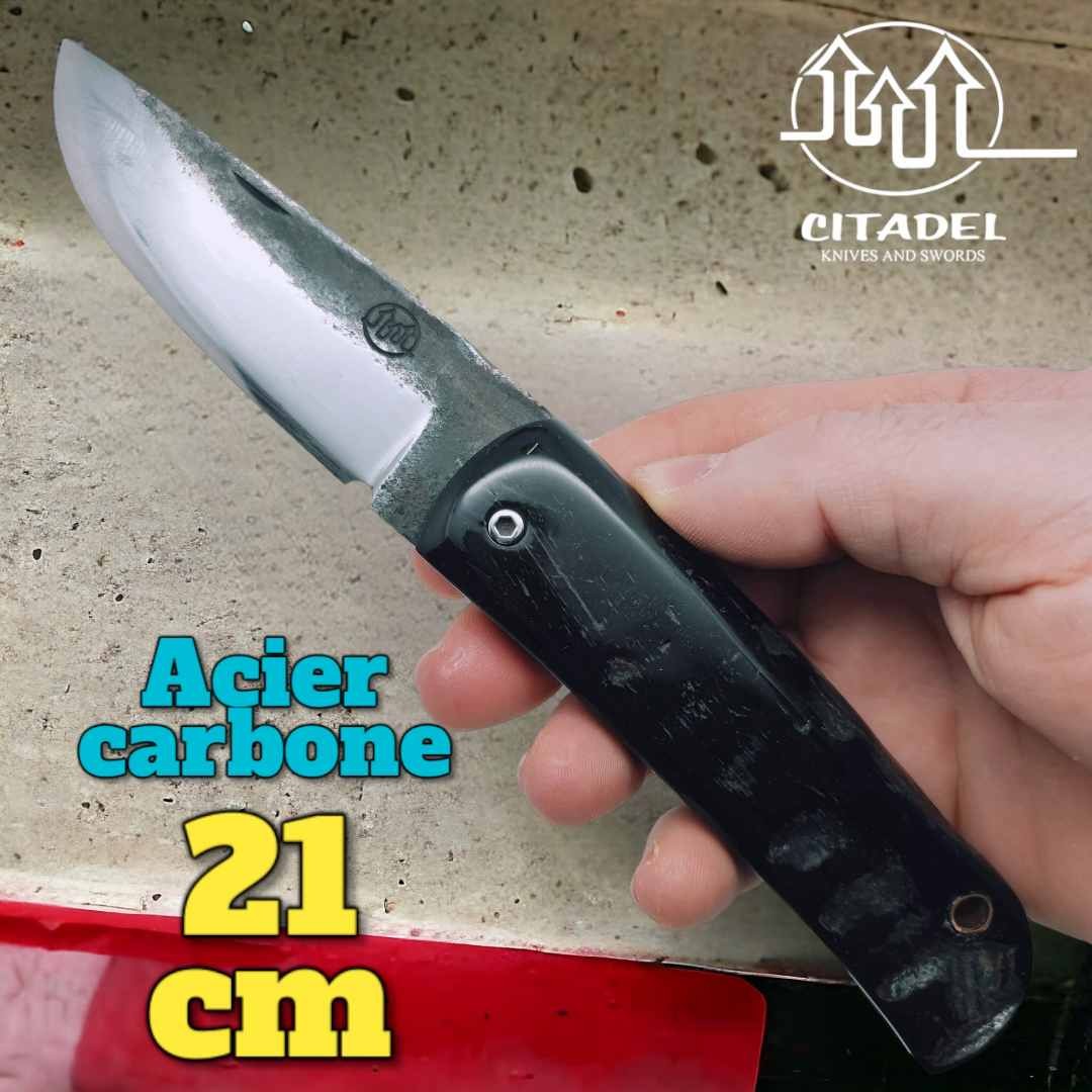 Couteau Citadel Le Bugue  buffle acier carbone forgé main modèle 4