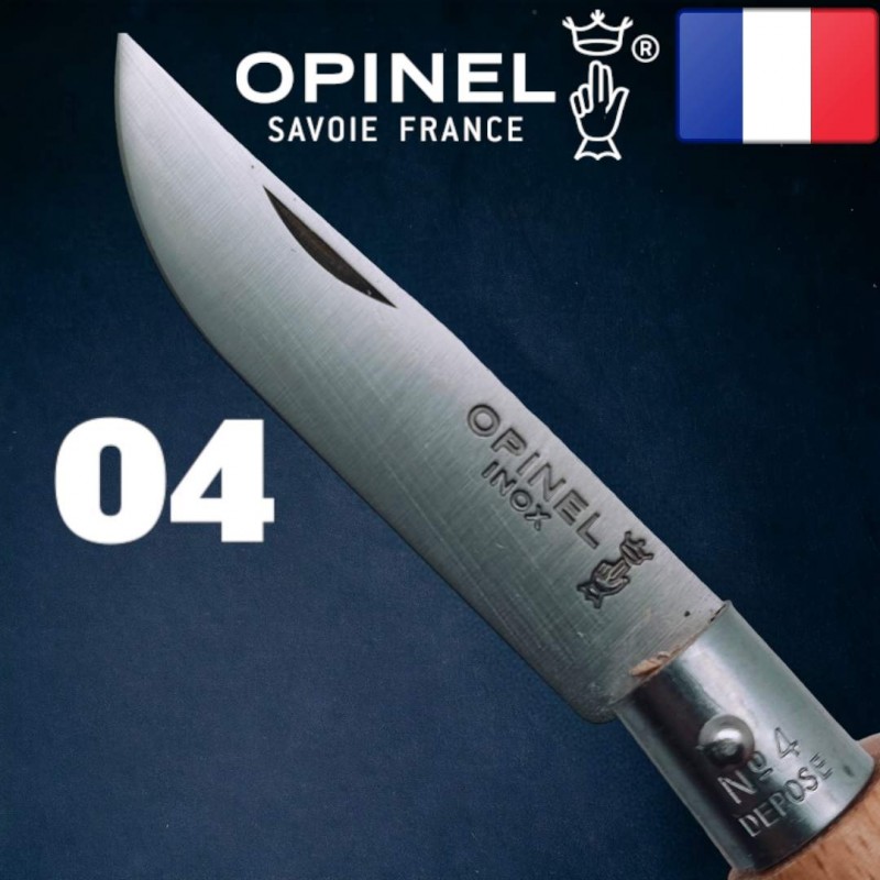 Couteau OPINEL 04 manche hetre lame inox /11cm