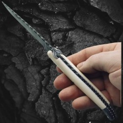 Couteau d'exception Forge de Laguiole custom Rambaud lame et mitre damas