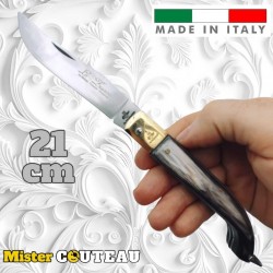 Couteau italien Fraraccio PCF Zuavo corne mitre laiton 21 cm