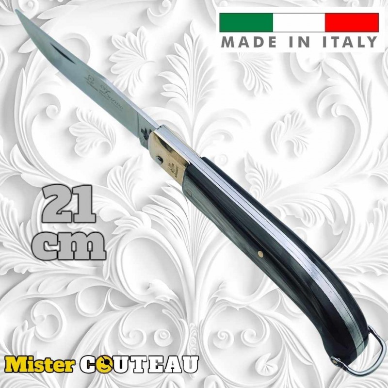 Couteau italien Fraraccio PCF Zuavo corne mitre laiton 21 cm
