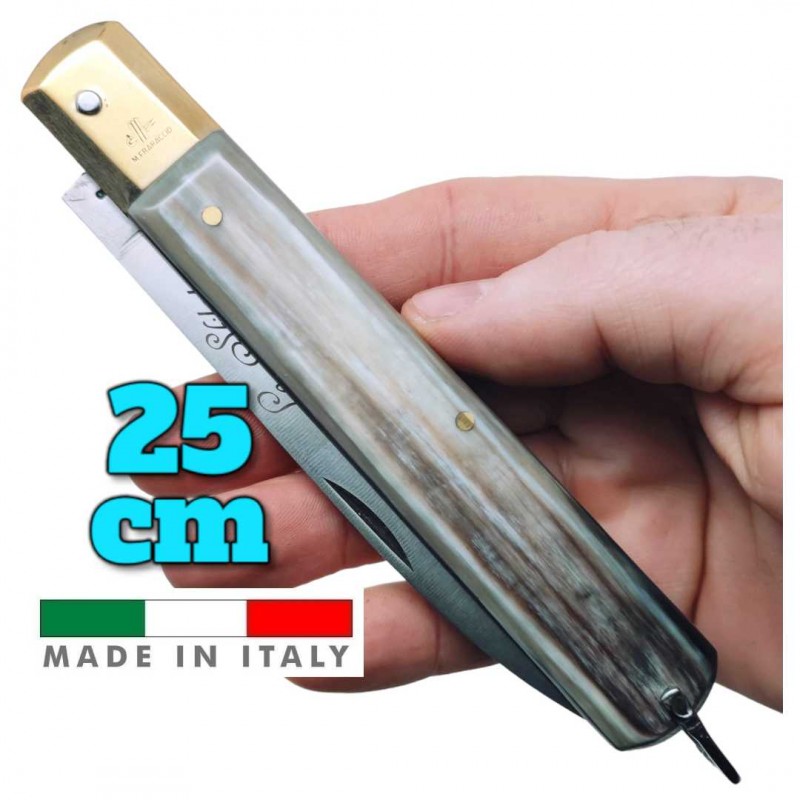 Couteau italien Fraraccio PCF Sfilato corne mitre laiton 25 cm