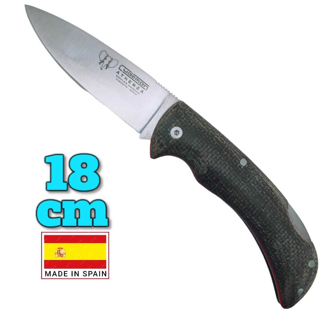Couteau espagnol Cudeman Athenea n690 cobalt micarta pompe 18cm