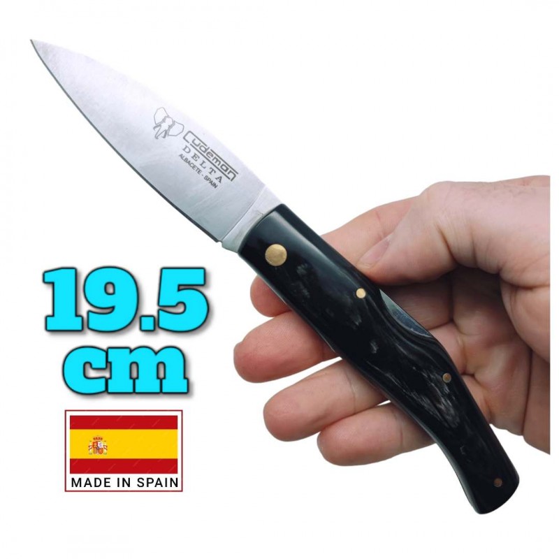Couteau espagnol Cudeman Berger Delta corne pompe centrale 20cm