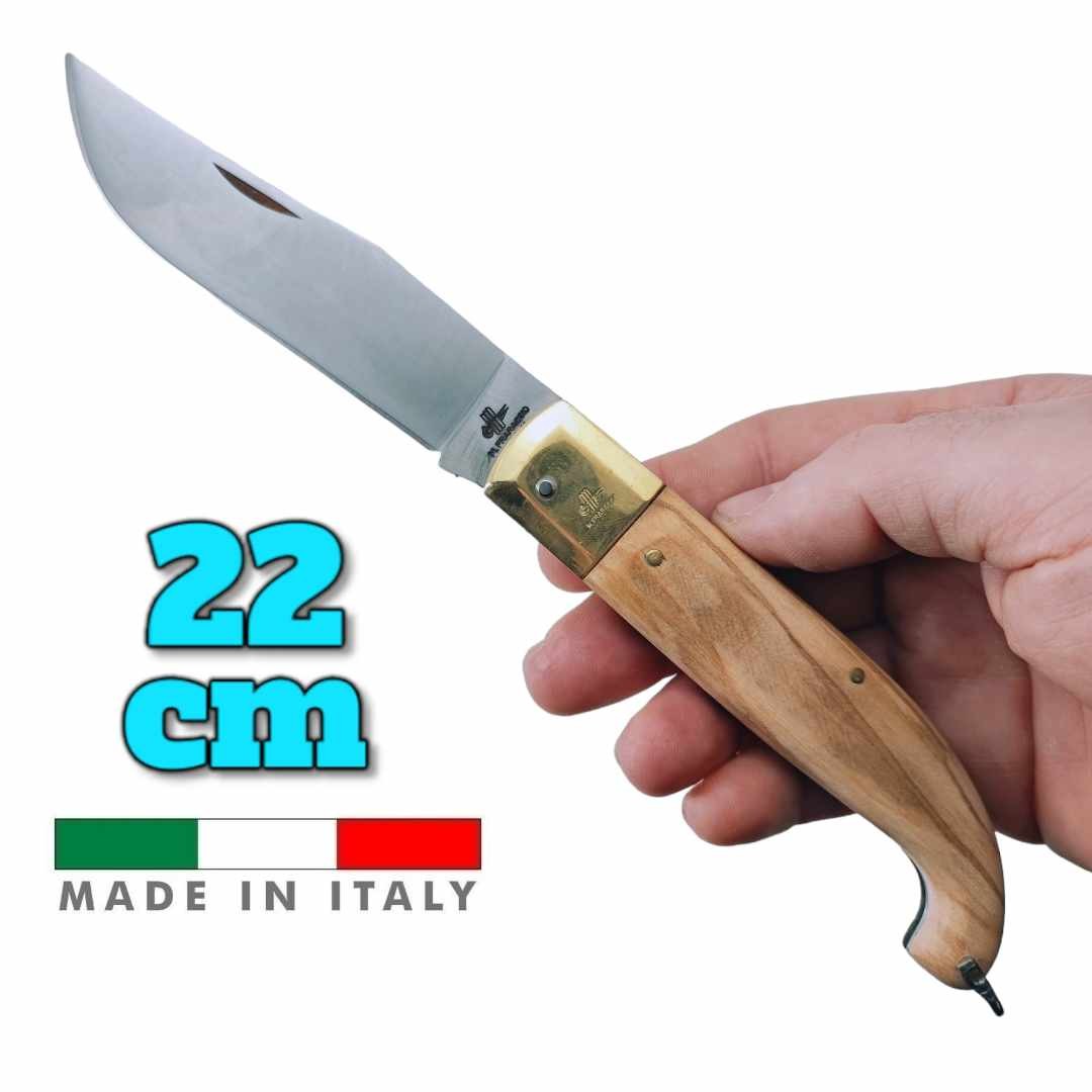 Couteau italien Fraraccio PCF lo Zuavo olivier mitre laiton 22 cm