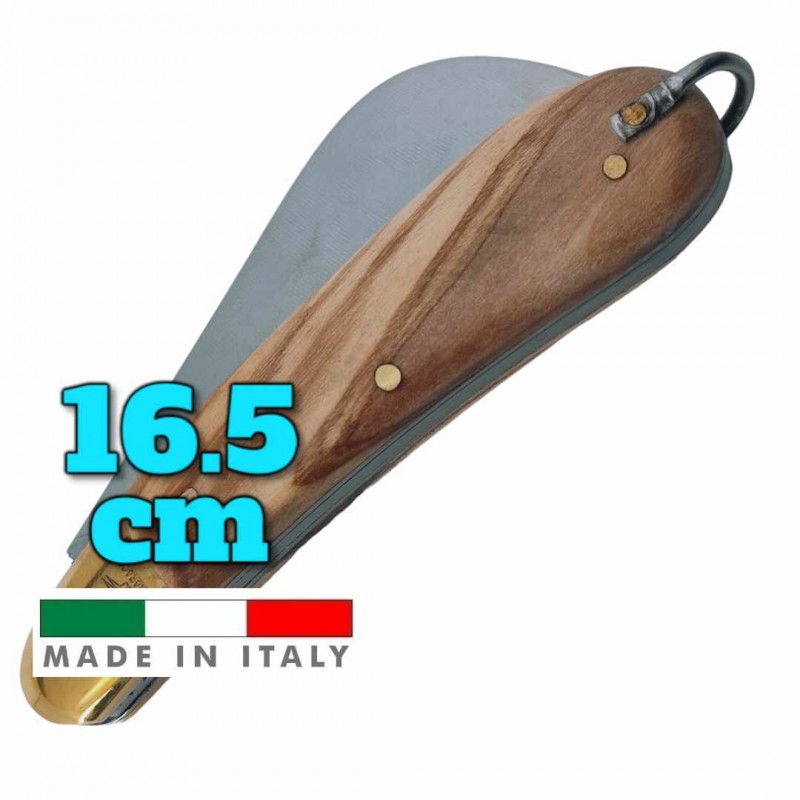 Couteau italien Fraraccio PCF serpette roncola olivier mitre laiton 16.5cm