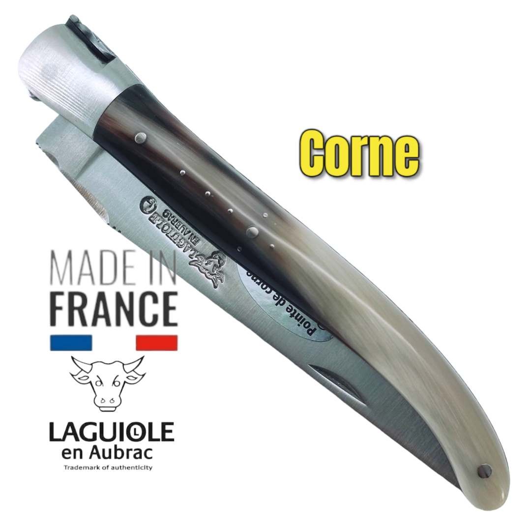 Couteau pliant Laguiole en Aubrac mouche bourdon mitres corne