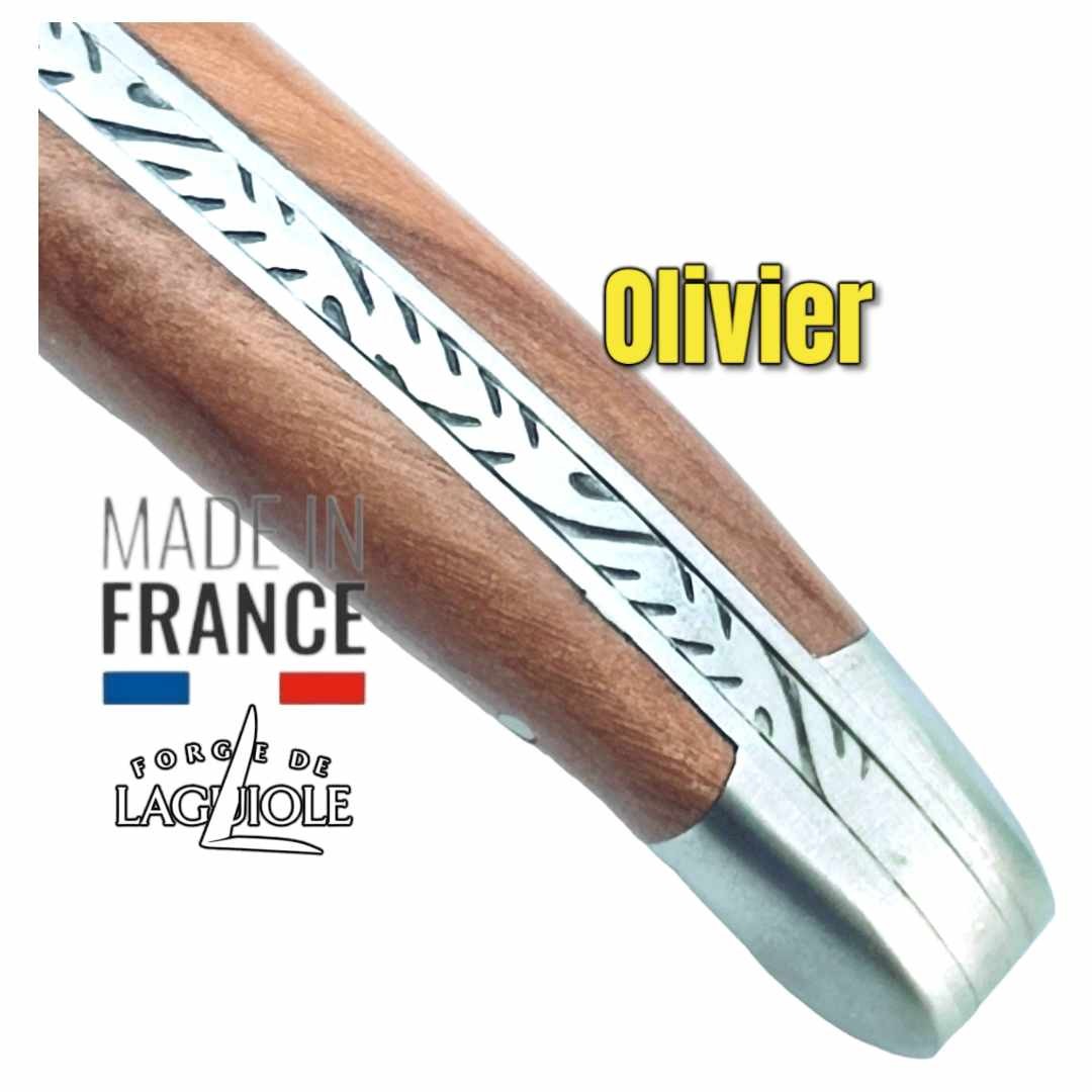 Couteau pliant Forge de Laguiole en olivier avec mitres gamme Tradition