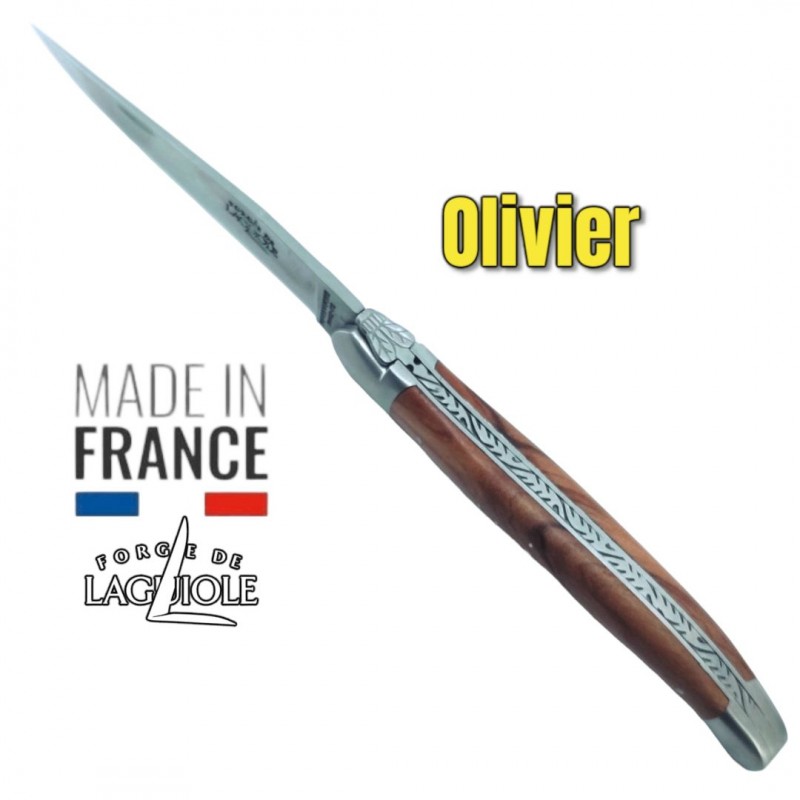 Couteau pliant Forge de Laguiole en olivier avec mitres gamme Tradition