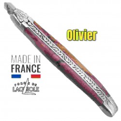 Couteau pliant Forge de Laguiole en olivier avec mitres gamme Tradition