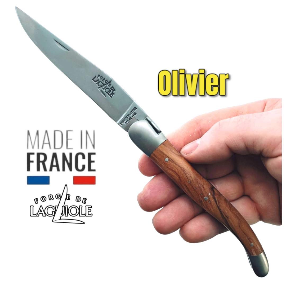 Couteau pliant Forge de Laguiole en olivier avec mitres gamme Tradition