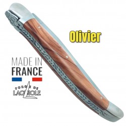 Couteau pliant Forge de Laguiole en olivier avec mitres gamme Tradition