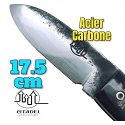 Petit couteau pliant artisanal Citadel Aizto corne buffle forgé main 17.5 cm 2