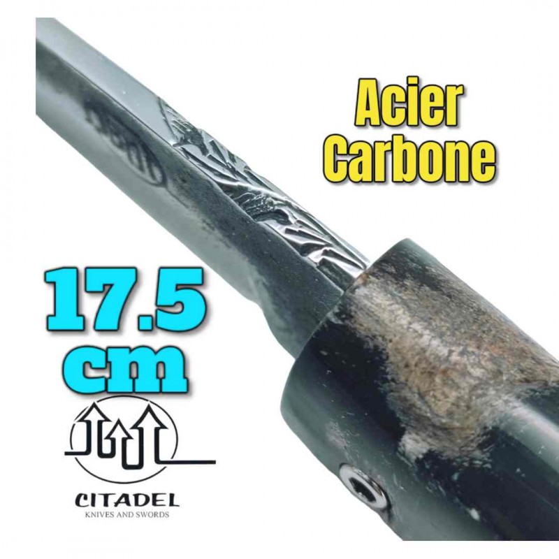 Petit couteau pliant artisanal Citadel Aizto corne buffle forgé main 17.5 cm 2