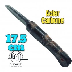 Petit couteau pliant artisanal Citadel Aizto corne buffle forgé main 17.5 cm 2