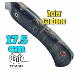 Petit couteau pliant artisanal Citadel Aizto corne buffle forgé main 17.5 cm 2