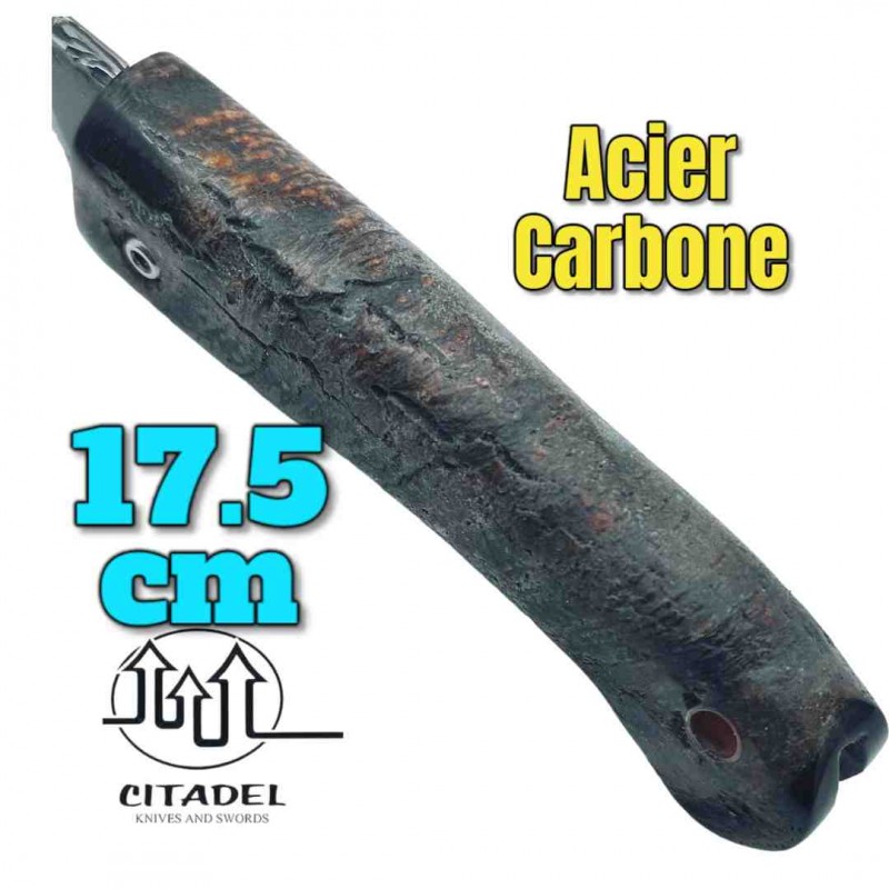 Petit couteau pliant artisanal Citadel Aizto corne buffle forgé main 17.5 cm  3