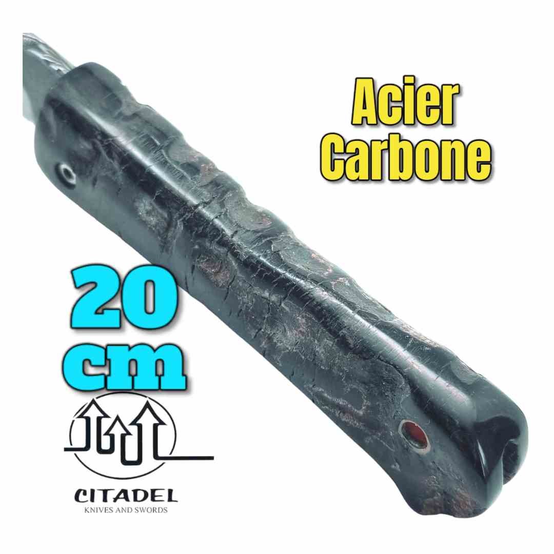 Couteau pliant artisanal Citadel Aizto corne buffle forgé main 20 cm N3