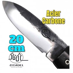 Couteau pliant artisanal Citadel Aizto corne buffle forgé main 20 cm N4